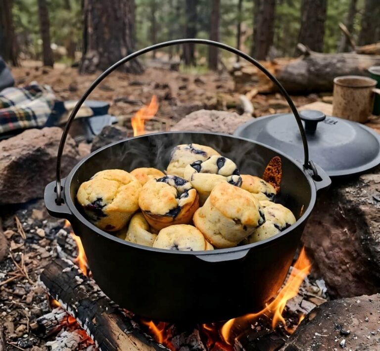 The Camping Breakfast: Protein Pancake Muffins (Baked in a Dutch Oven)