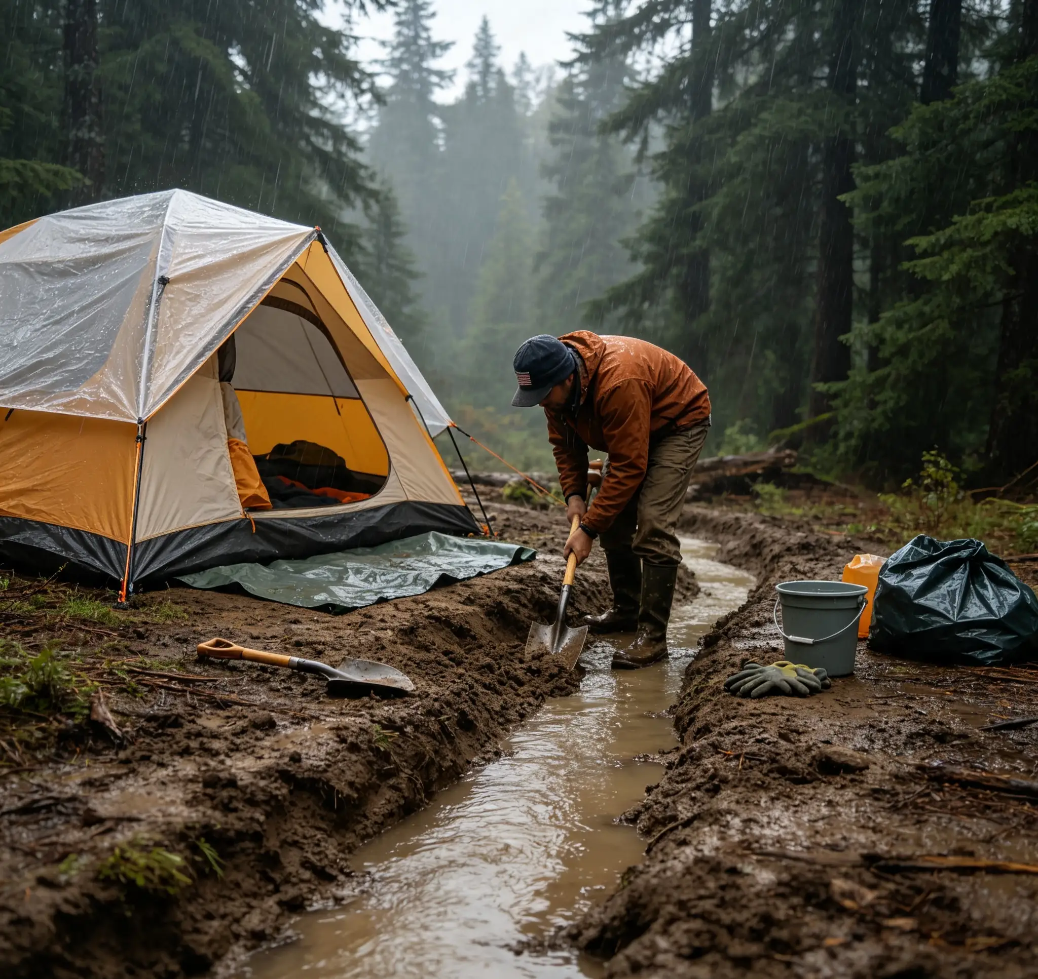 Rain flooding your tent? Try these 9 smart drainage hacks.